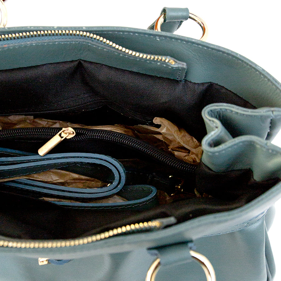 MILA - Dark Blue Nappa Leather Tote