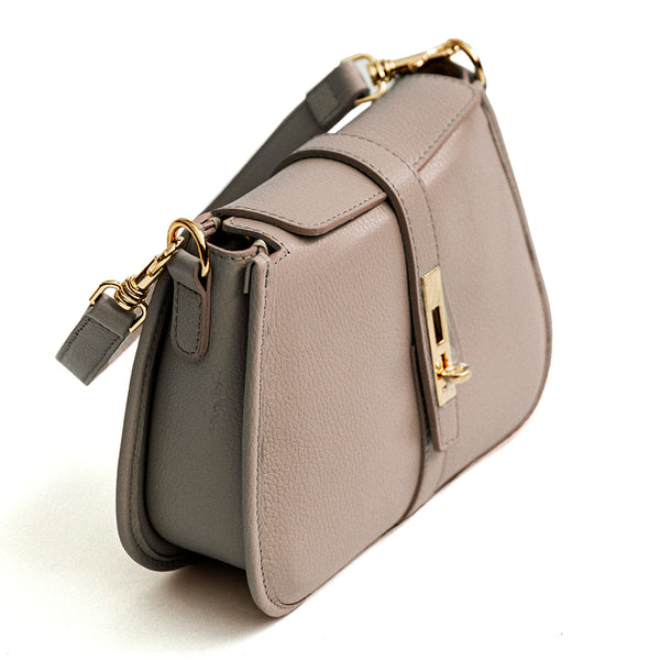 MIRANDA - Taupe Leather Postina