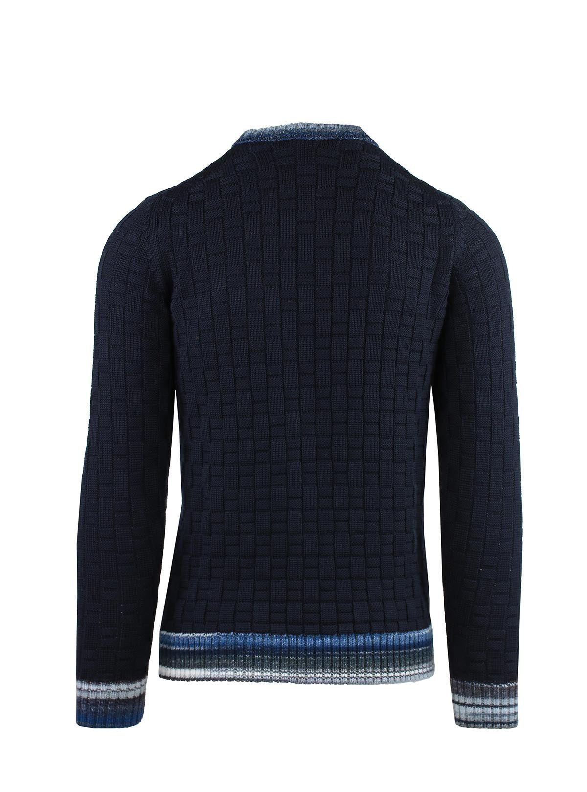 CREW NECK WITH CHECK PATTERN AND PRINTED RUFFLES