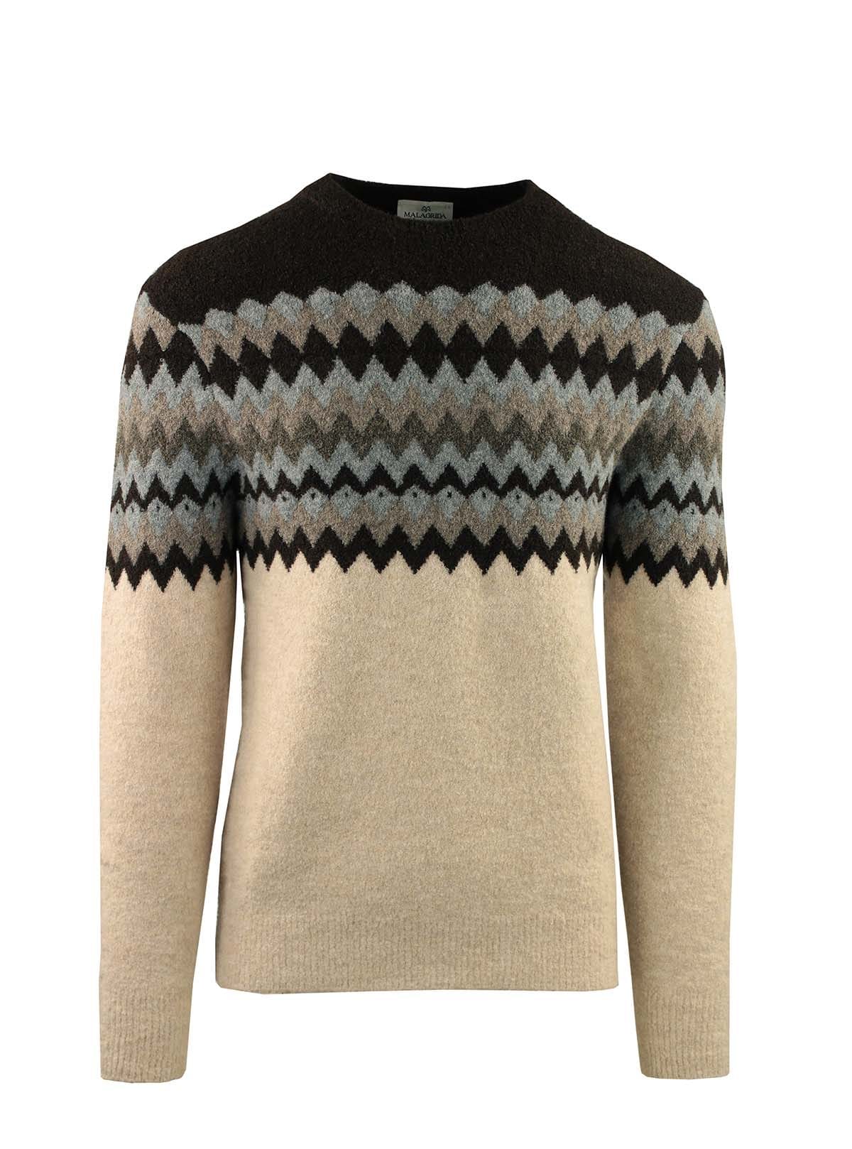 JACQUARD RONDE HAL MET GEOMETRISCH PATROON