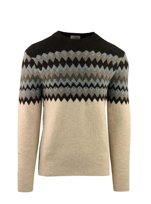 JACQUARD RONDE HAL MET GEOMETRISCH PATROON