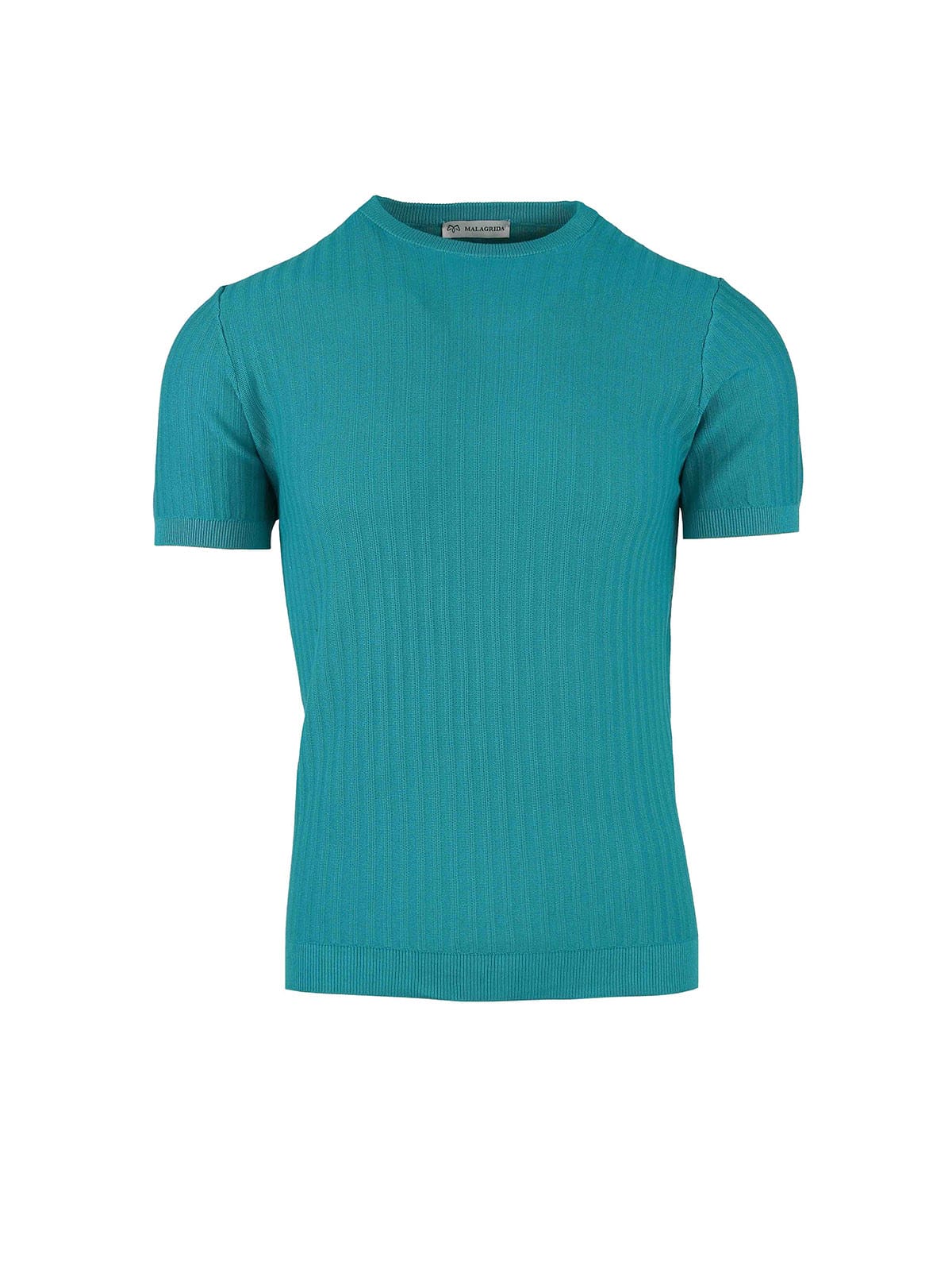 CREW NECK HALF SLEEVES WITH WORKED RIBS