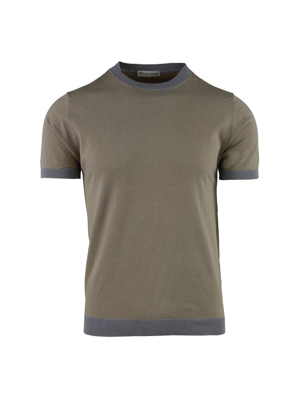 CREW NECK HALF SLEEVES WITH CONTRASTS