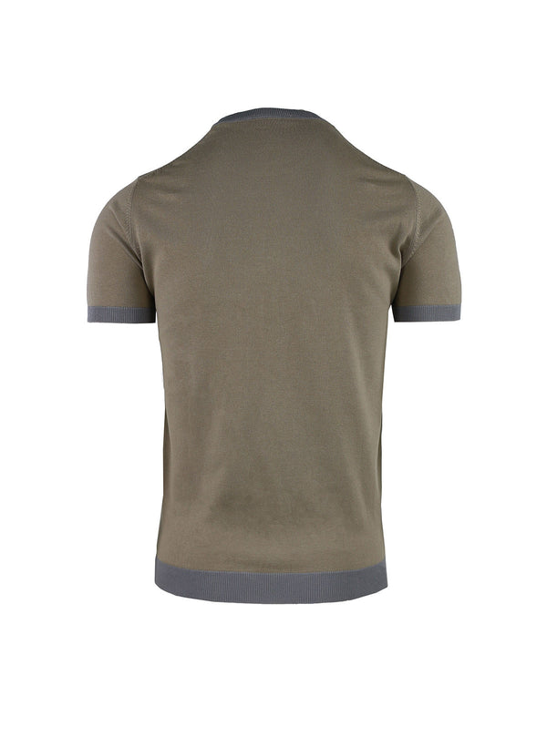 CREW NECK HALF SLEEVES WITH CONTRASTS