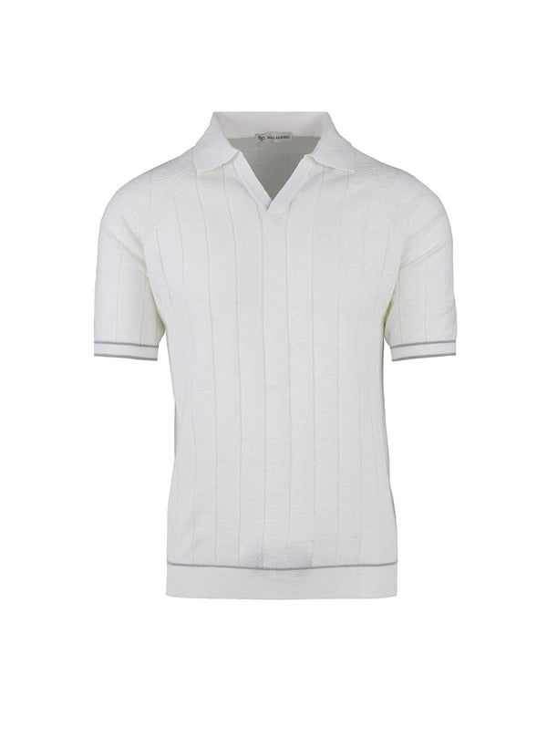SHORT SLEEVE POLO WITH RIBBING