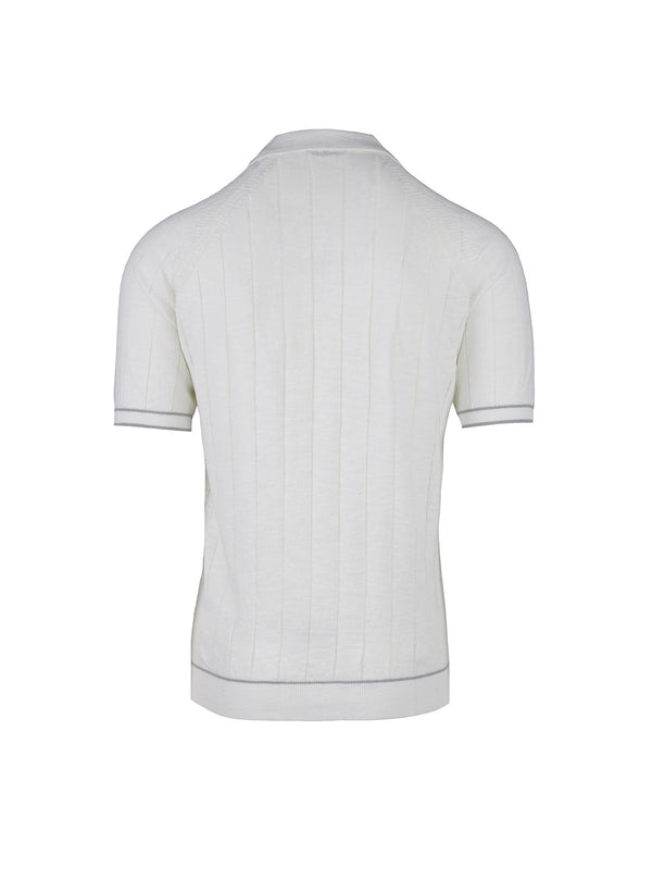 SHORT SLEEVE POLO WITH RIBBING