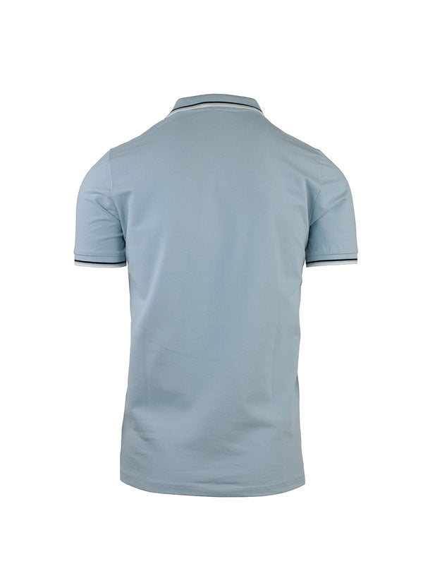 POLO À MANCHES COURTES EN PIQUÉ AVEC RAYURES CROISÉES