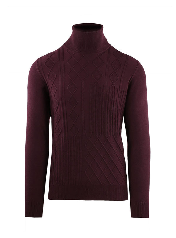 Turtleneck met Vlechten en Ribbels
