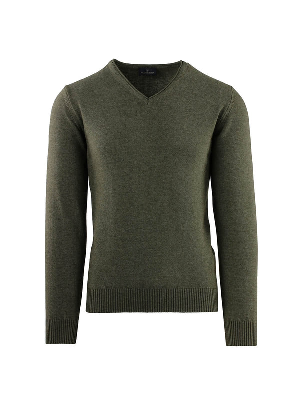 V-NECK STONE WASHED