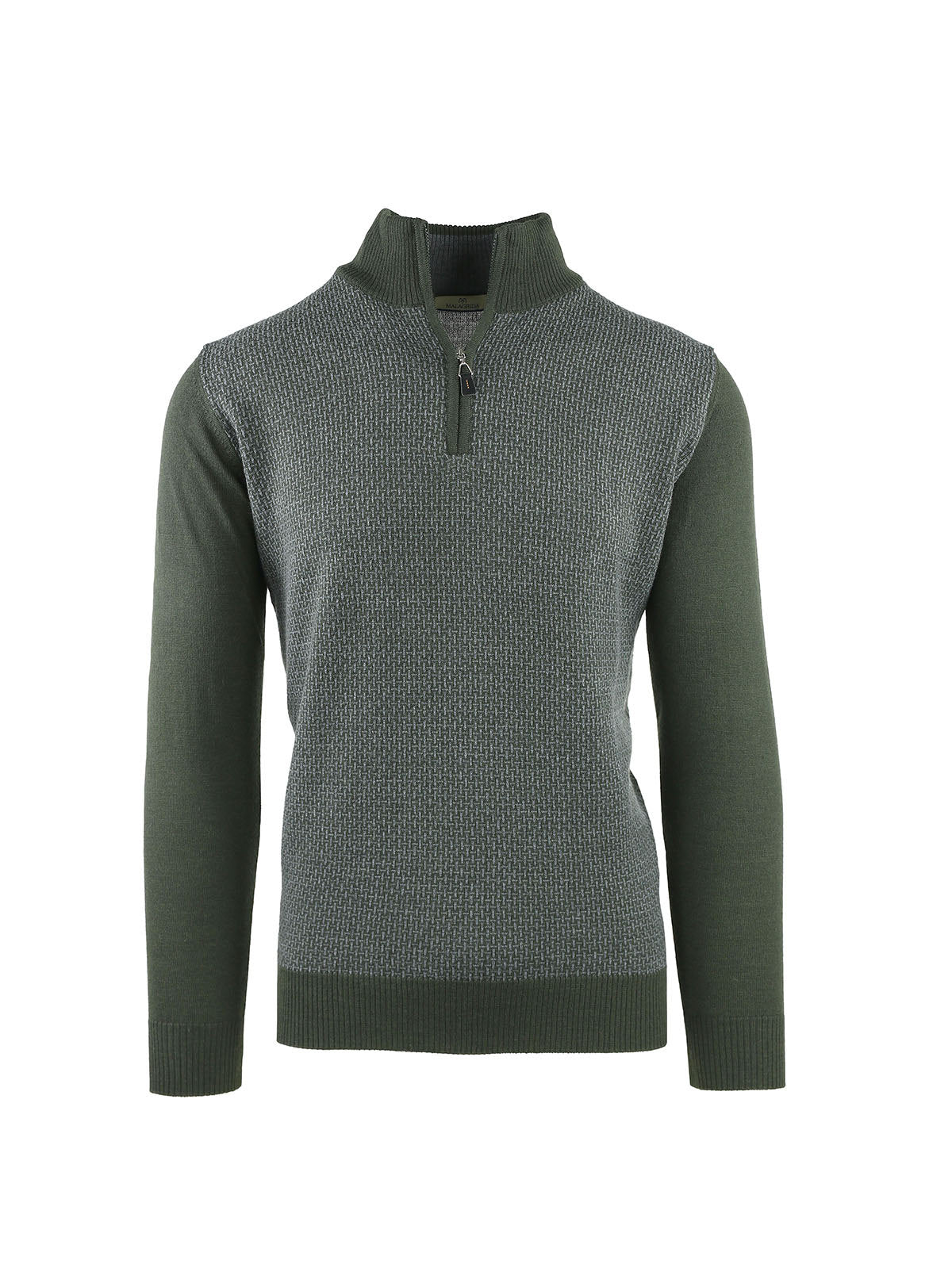 SERAFINO ZIP WITH JACQUARD MICRO RECTANGLES