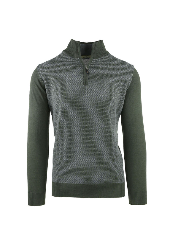 SERAFINO ZIP WITH JACQUARD MICRO RECTANGLES