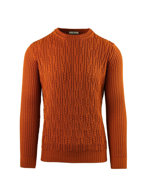 KABEL EN GERIBBELDE RONDE HALS