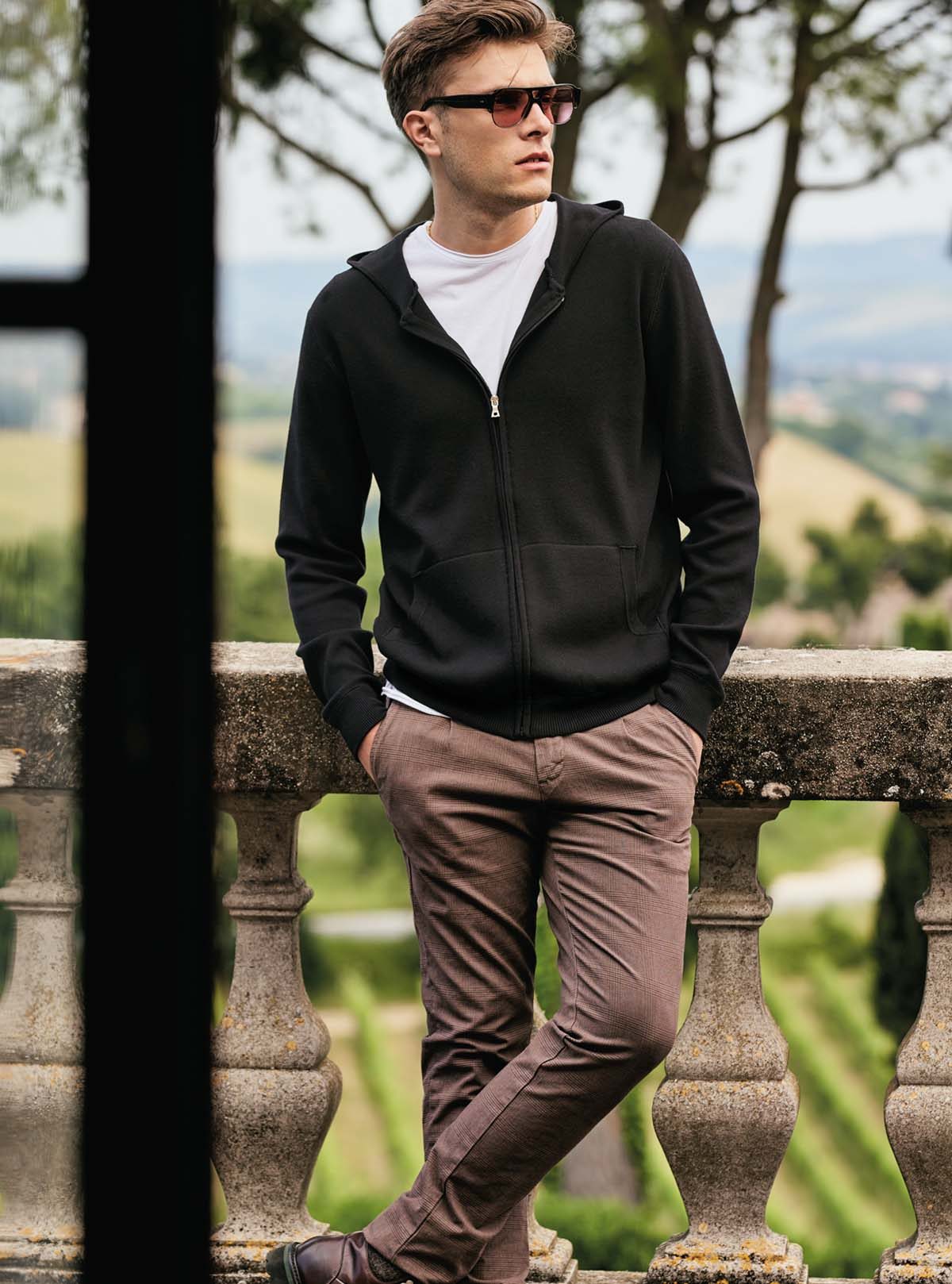 PRINCE OF WALES FABRIC PANTS