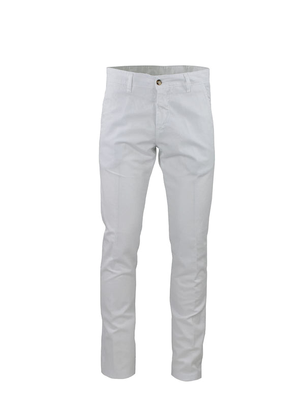 PANTALONI CHINO IN COTONE E LINO