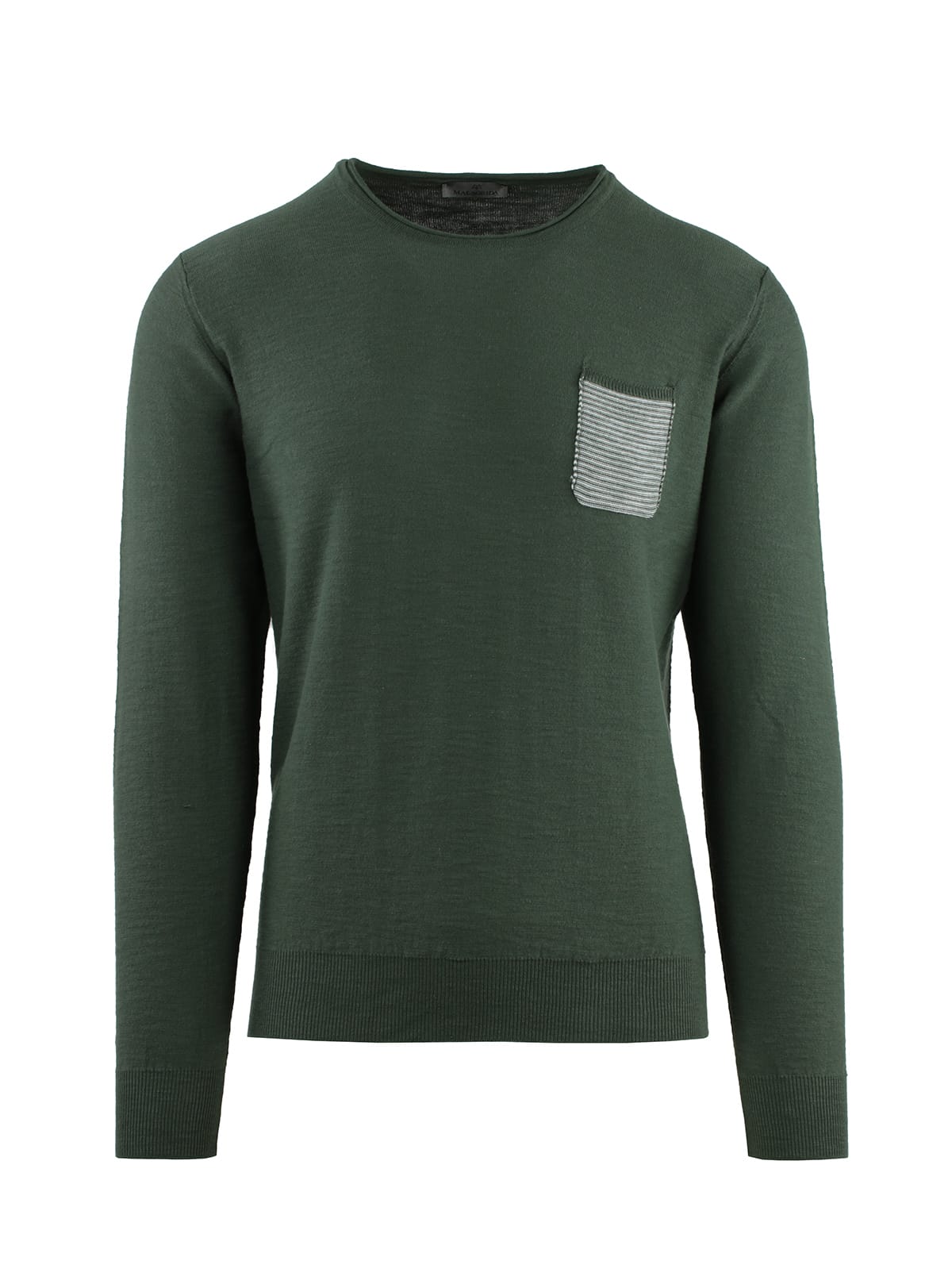 FLAME-COLORED CREW NECK WITH POCKET