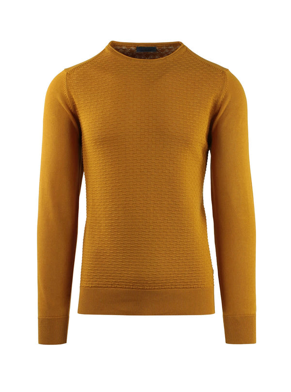 STONE WASHED FRONT WORKED CREW NECK