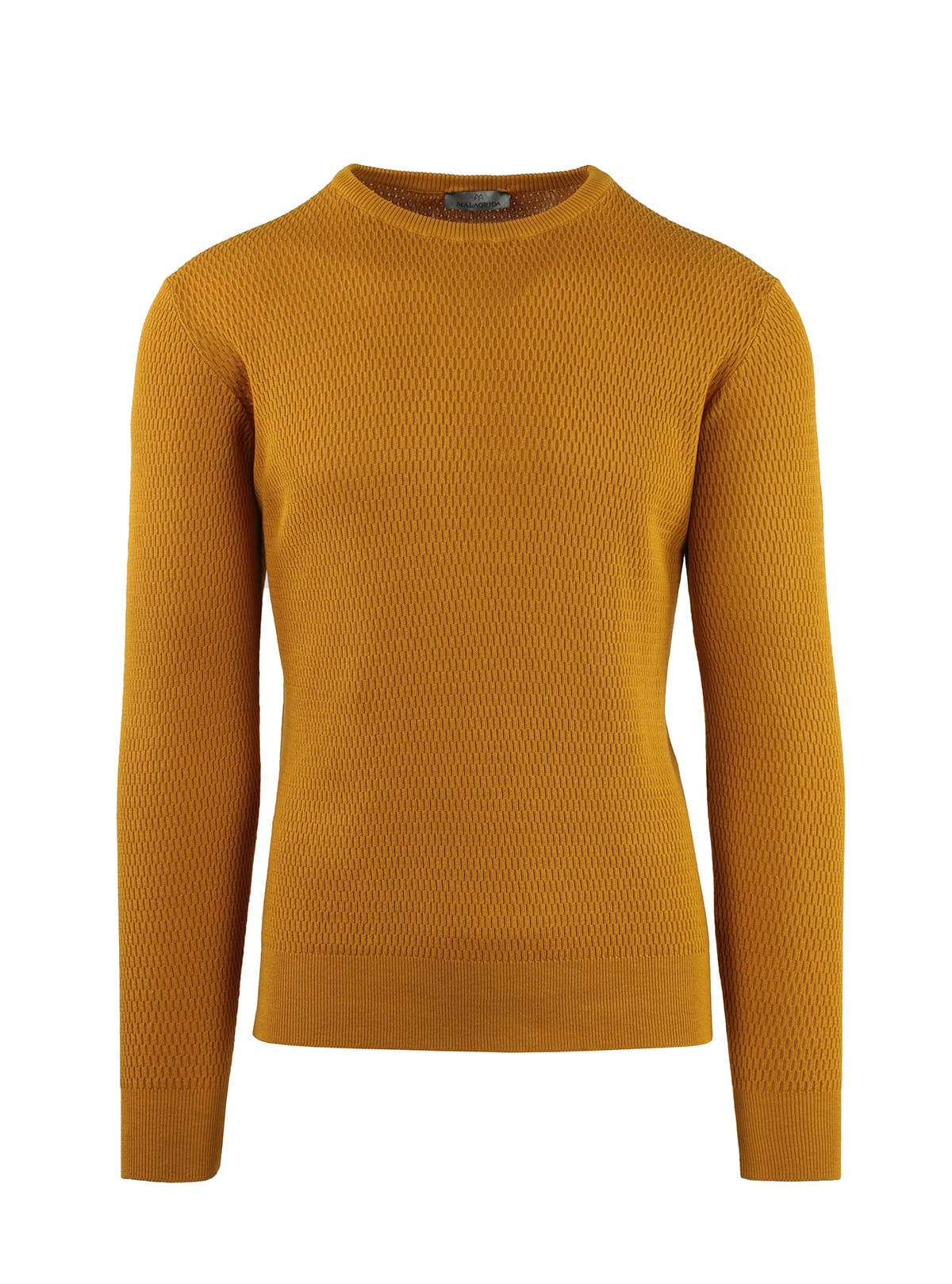 STONE WASHED NET STITCH CREW NECK