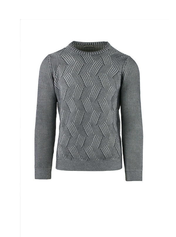 Bicolor English Ribbed Crew Neck