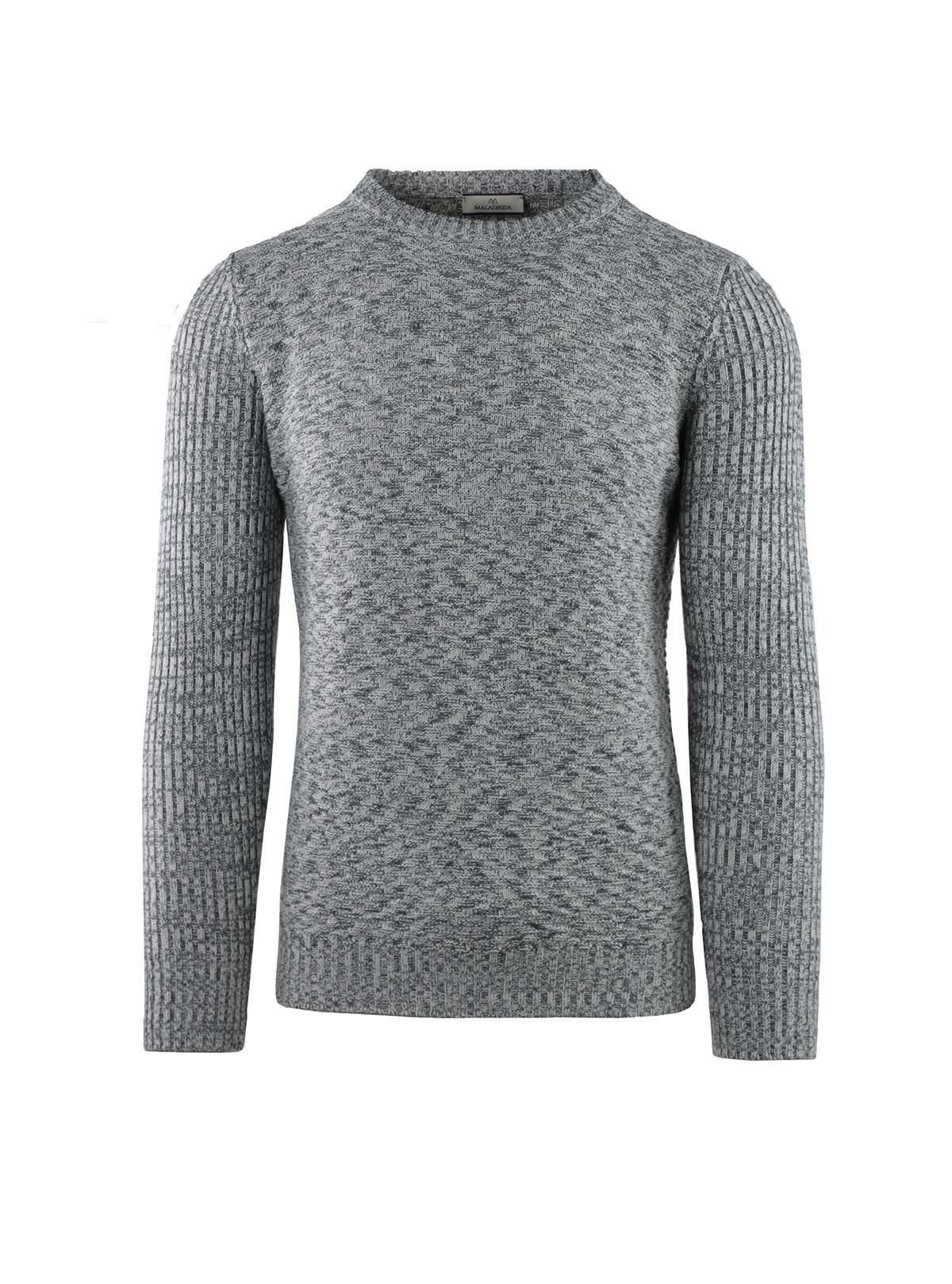 MIXED TEXTURE CREW NECK