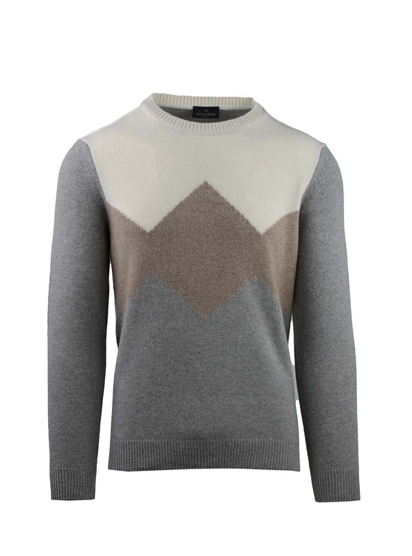 DIAMOND PATTERN CREW NECK