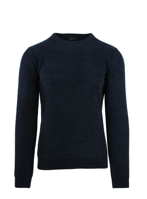 RIBBED VELVET CREW NECK
