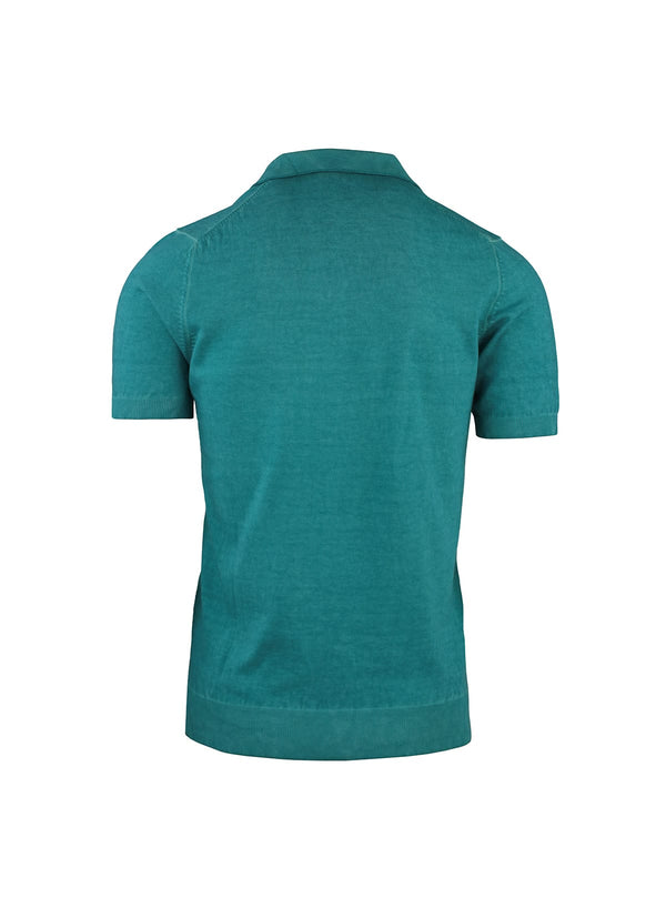 SHORT SLEEVE POLO WITH COLD DYE EFFECT