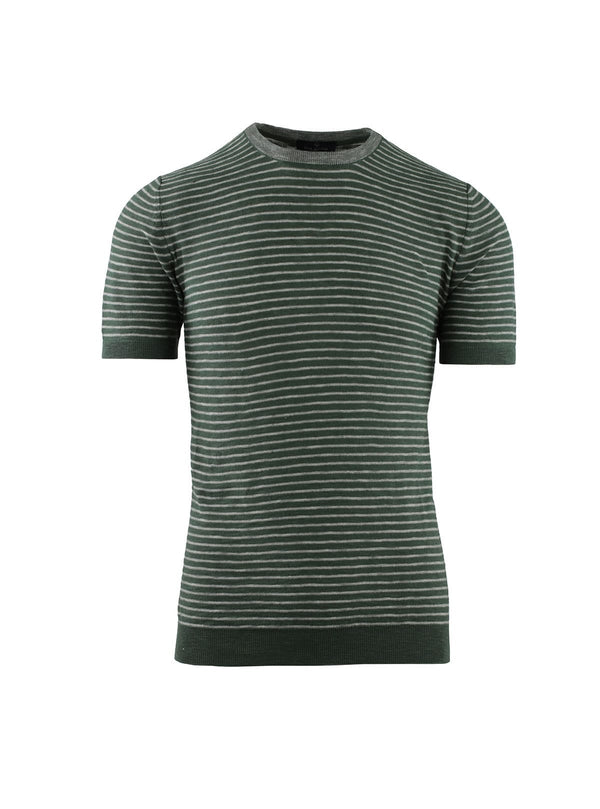 STRIPED SHORT SLEEVE CREW NECK