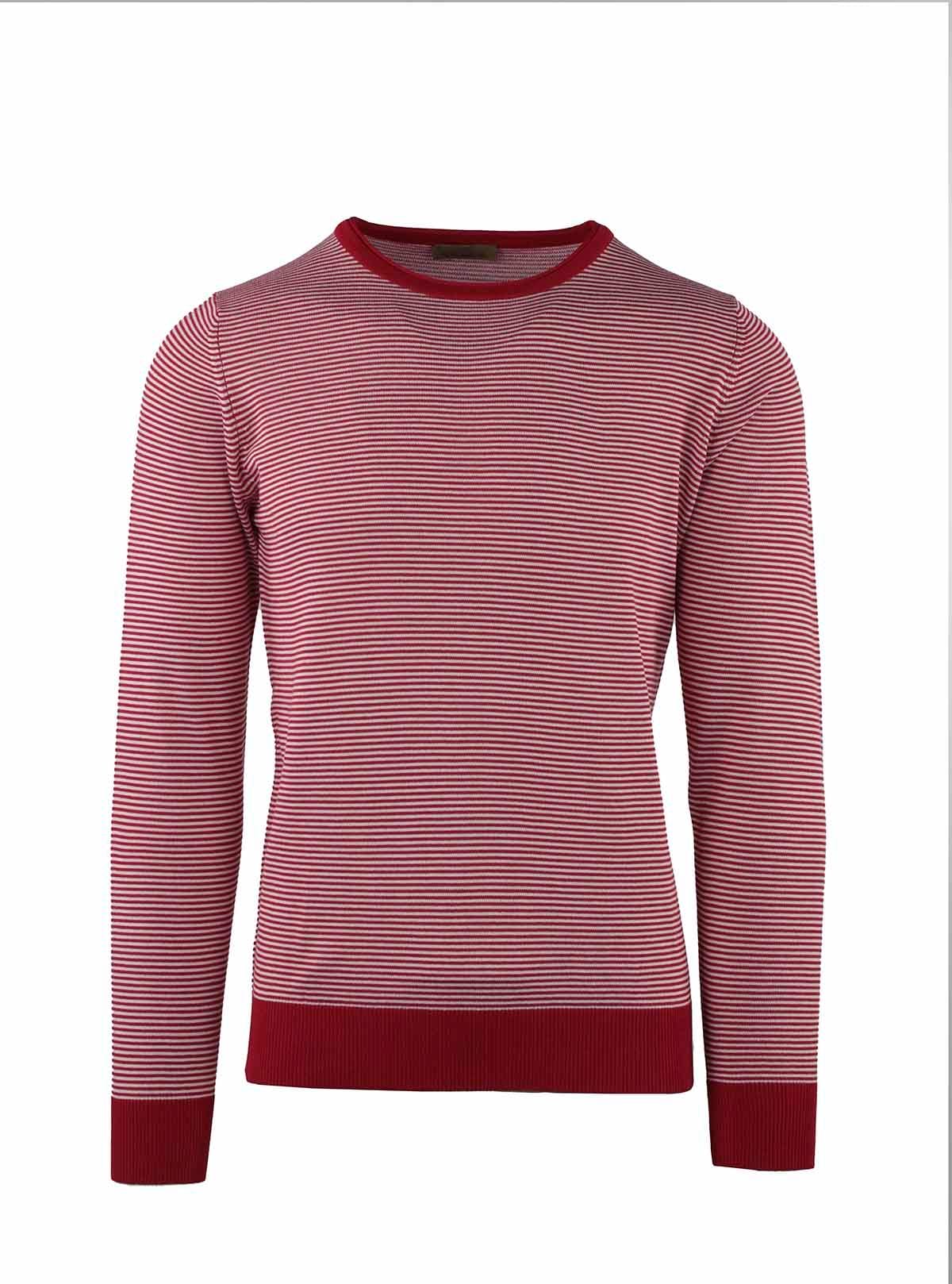 MAGLIA A RIGHE CON COLLO A RONDO