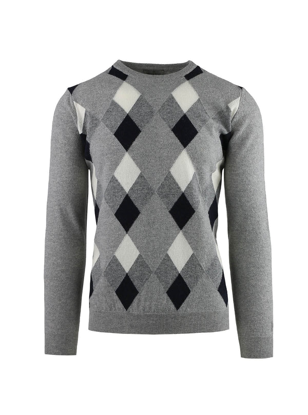DIAMOND PATTERN CREW NECK