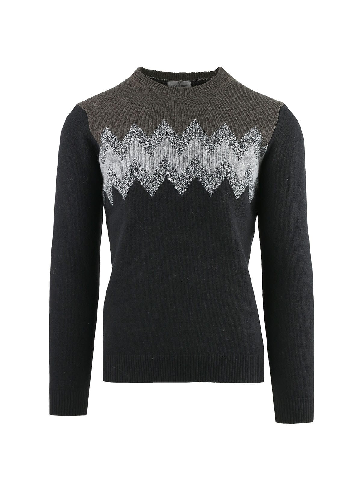PLACED INTARSIA CREW NECK