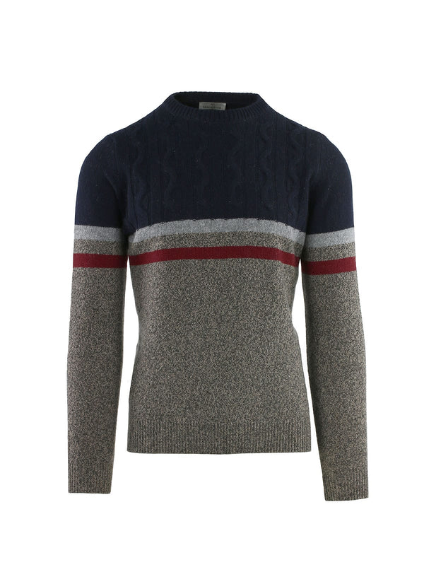 MOULINE' CREW NECK WITH STRIPES