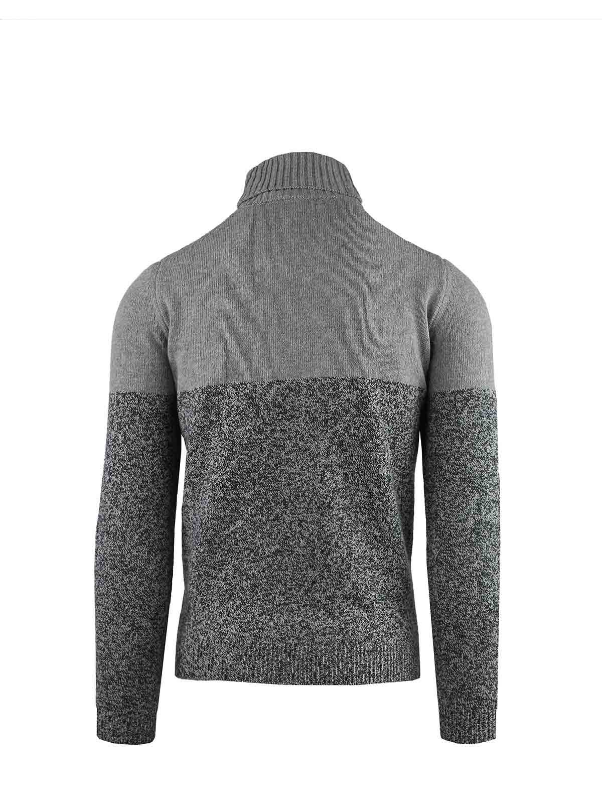 MOULINE SWEATER WITH DIAMOND-SHAPED SHOULDER
