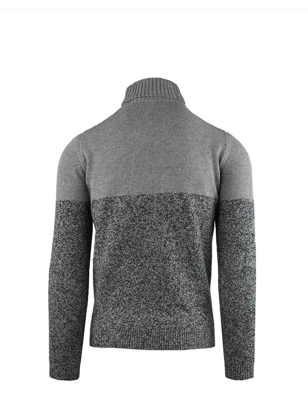 MOULINE SWEATER WITH DIAMOND-SHAPED SHOULDER