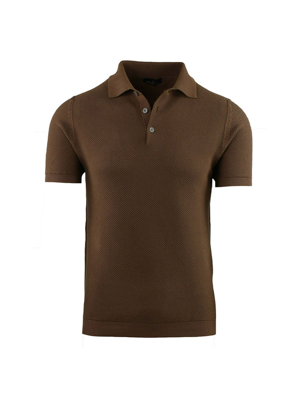 SHORT SLEEVE POLO WITH MAT WEAVE
