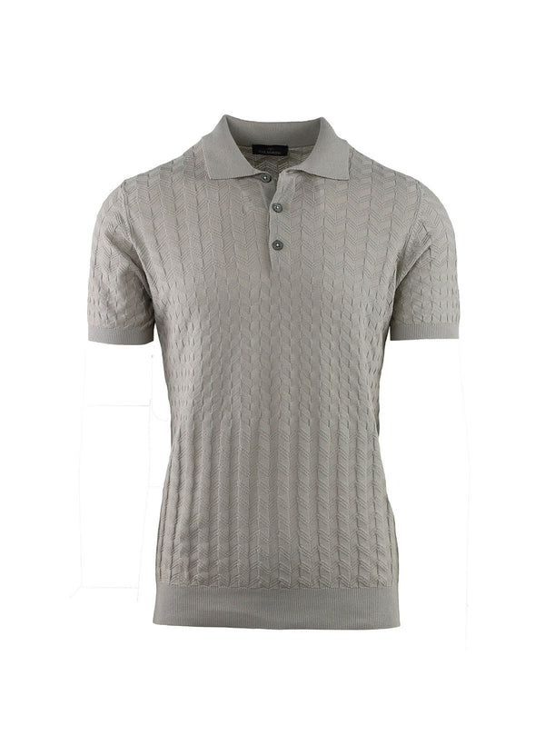 SHORT SLEEVE POLO HERRINGBONE WEAVE