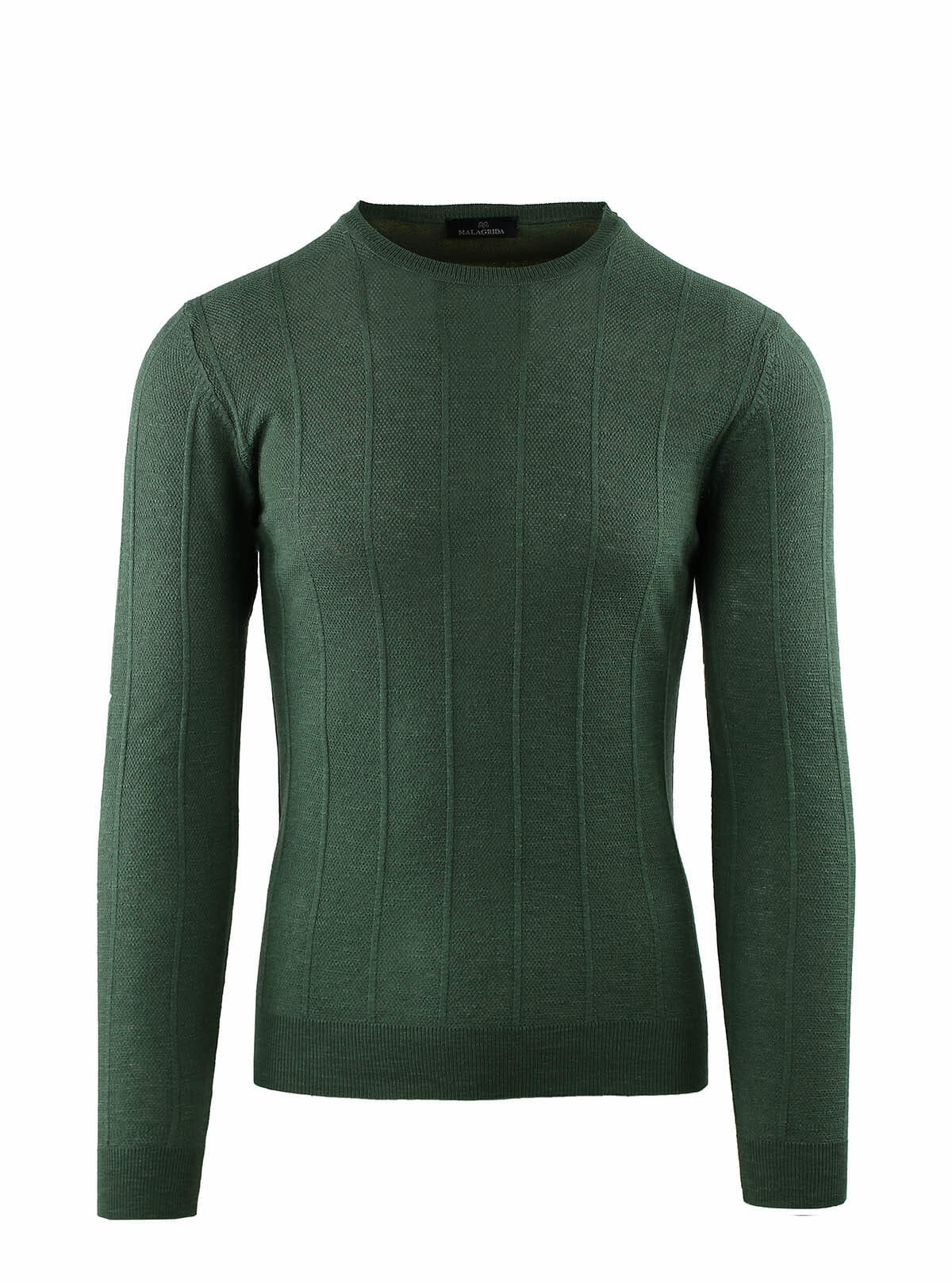 VERTICAAL GERIBBELDE RONDE HALS MET RIJSTGRAAN