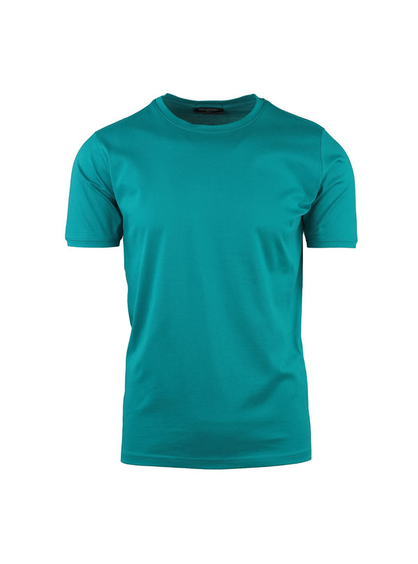MERCEIZED COTTON SHORT SLEEVE CREW NECK