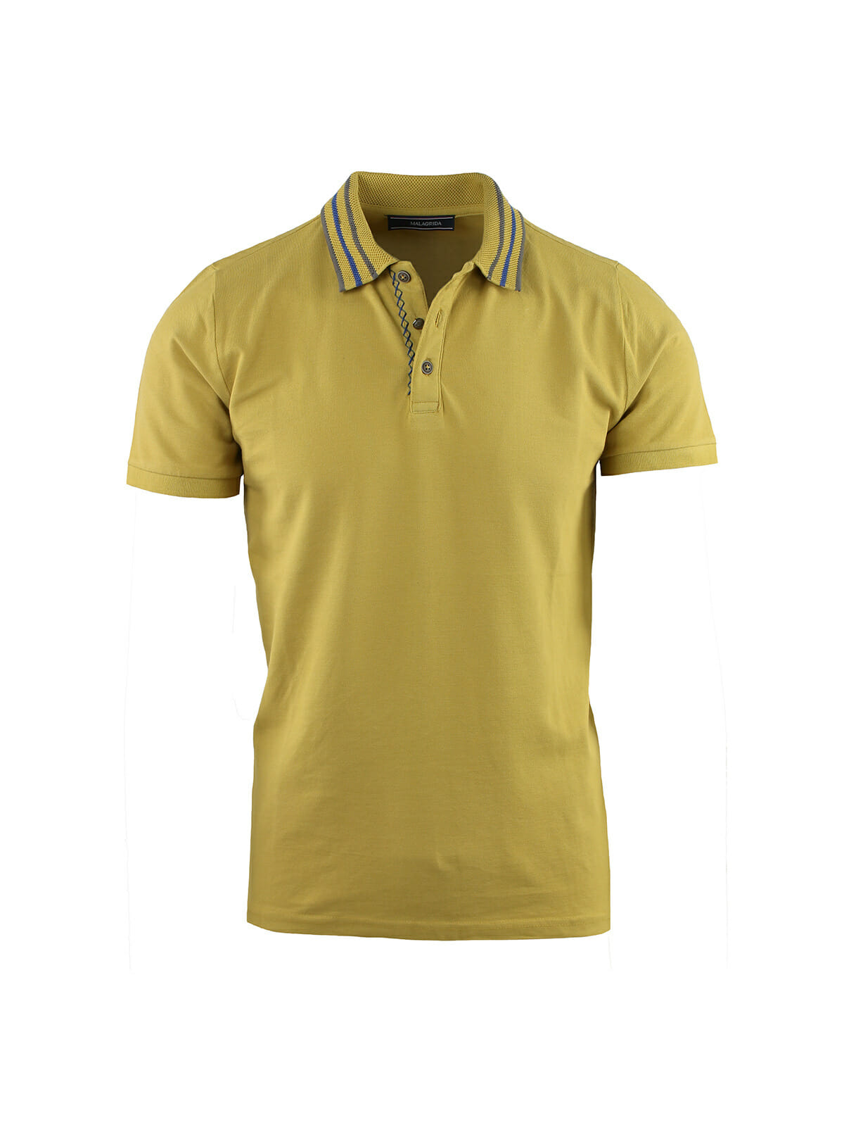 PIQUET POLO WITH RIBBED RICE GRAIN COLLAR