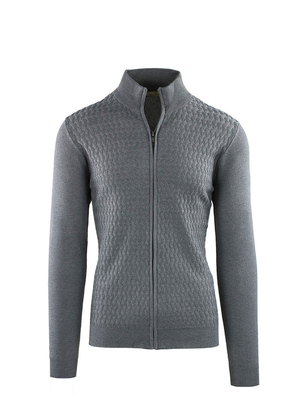 JACKET WITH CROSSHATCHED ZIP