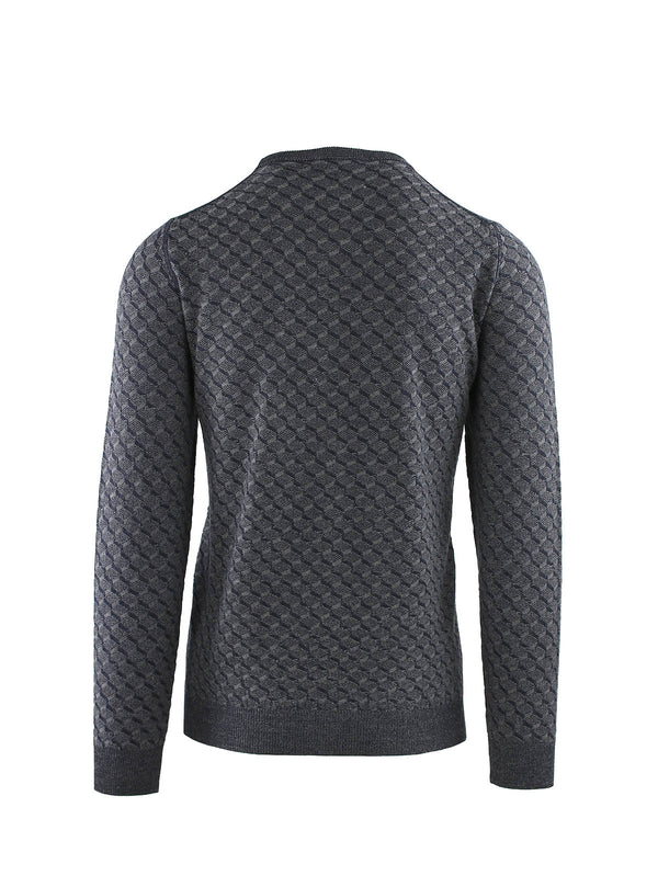 COL ROND AVEC MOTIF DIAMANT BICOLORE