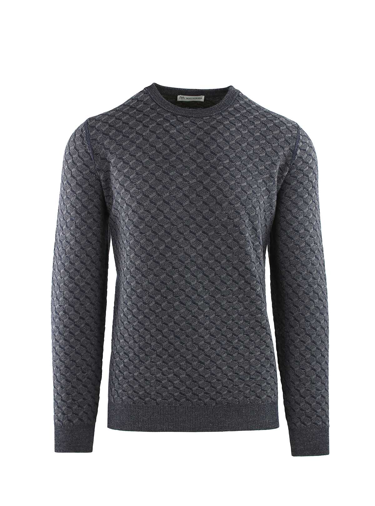 COL ROND AVEC MOTIF DIAMANT BICOLORE