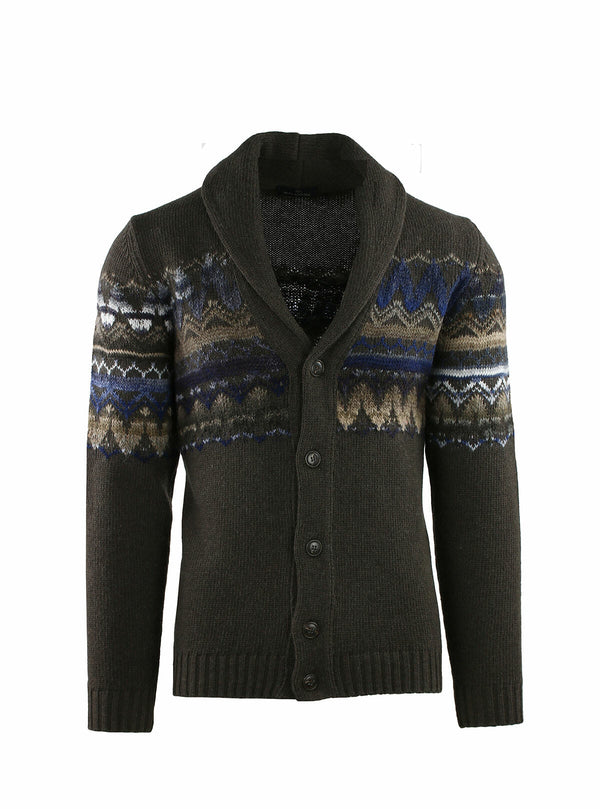 SHOULDERED JACKET WITH GRADIENT JACQUARD