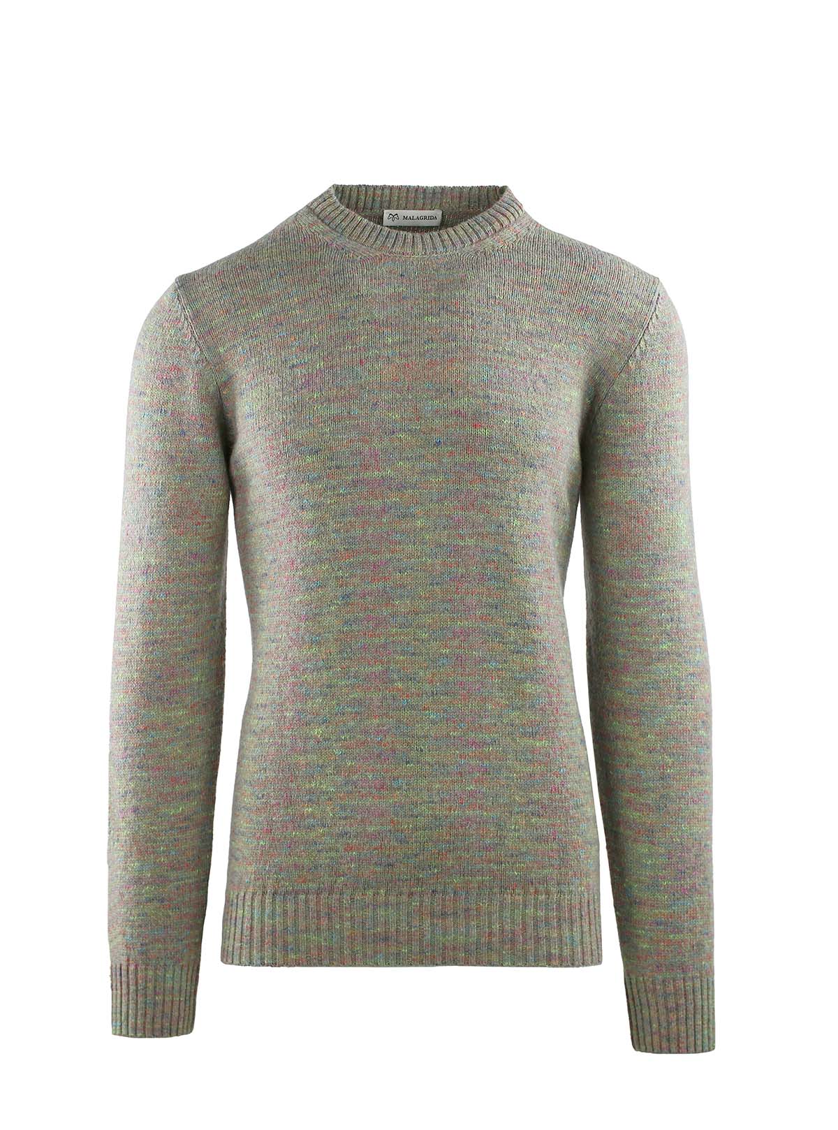 SMOOTH CREW NECK WITH MULTICOLOR YARN