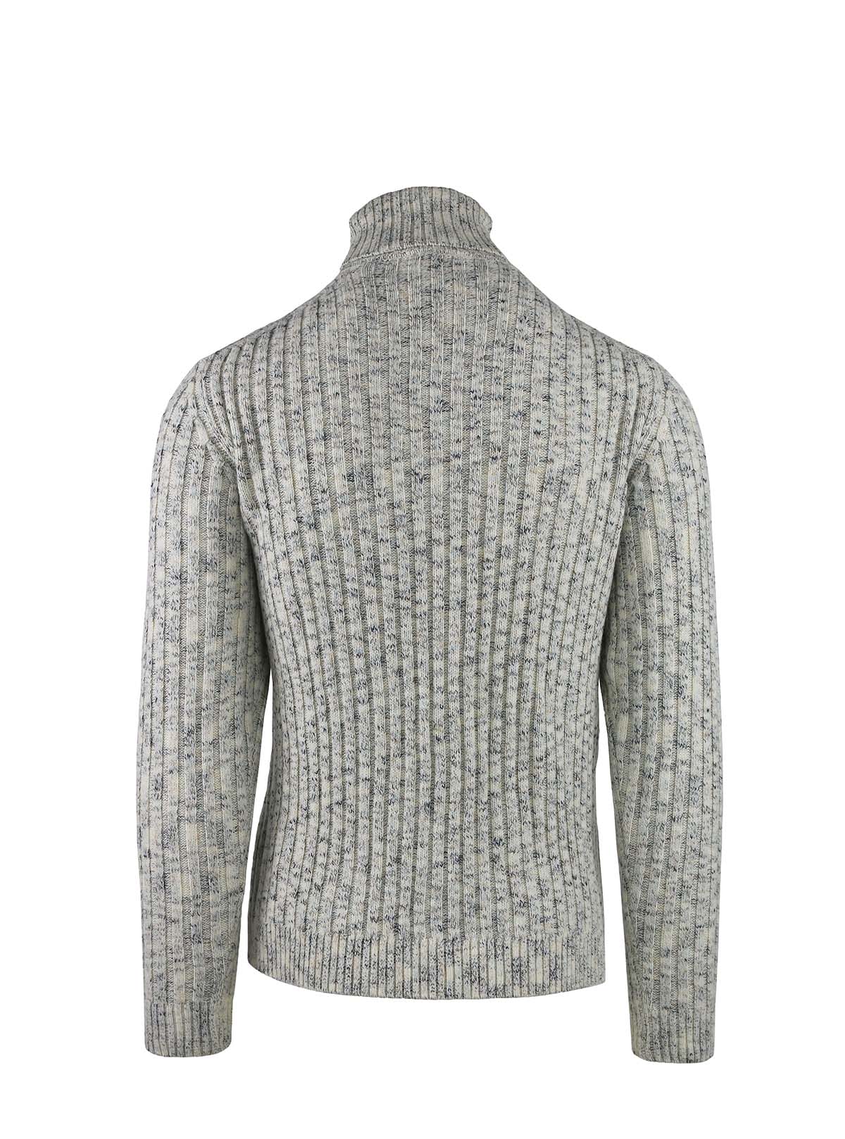 DOUBLE BRAIDED TURTLENECK WITH FANTASY YARN