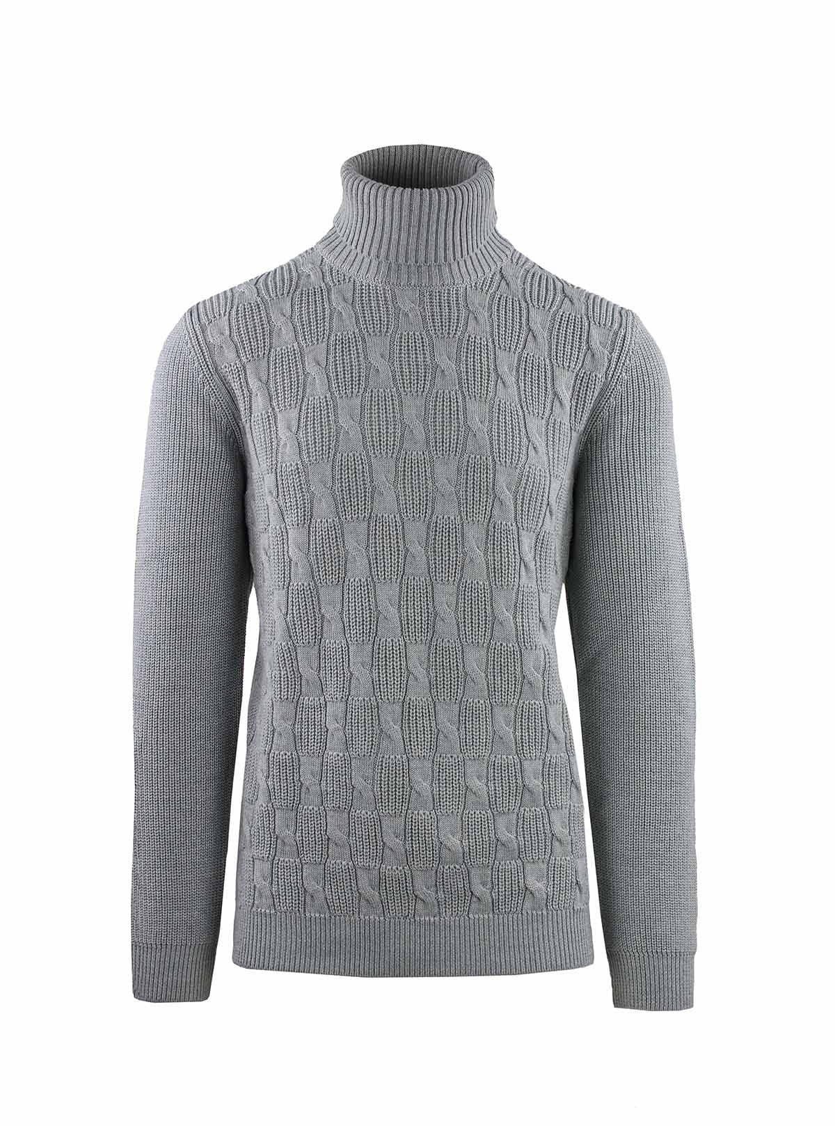Turtleneck with Braided and Corn Cob Pattern