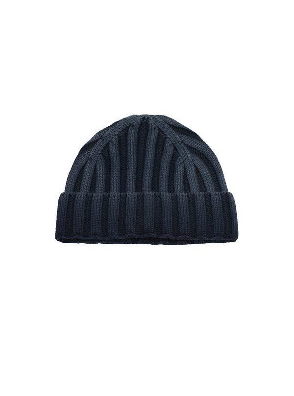 100% WOOL RIBBED HAT WITH ACID DYE