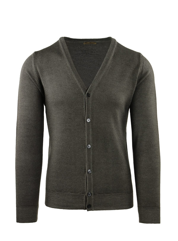 BRUSHED CARDIGAN WITH ACID DYE