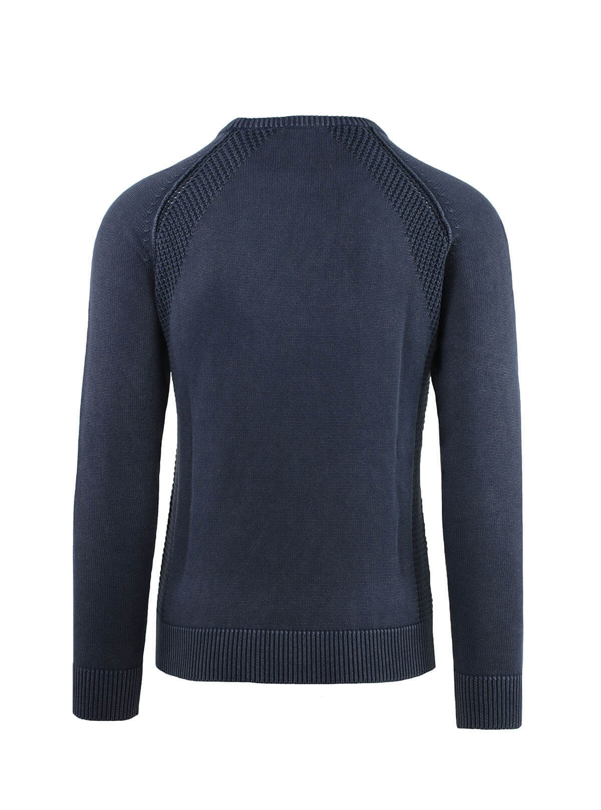 STONE WASHED RIBBED CREW NECK
