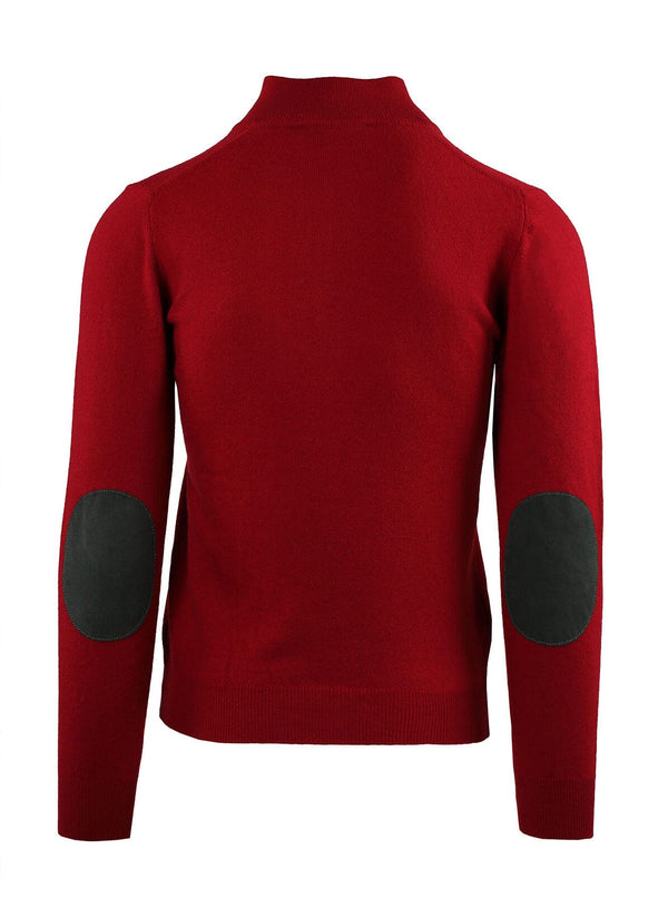 SERAFINO ZIP IN CASHMERE BLEND WITH SUEDE PATCHES