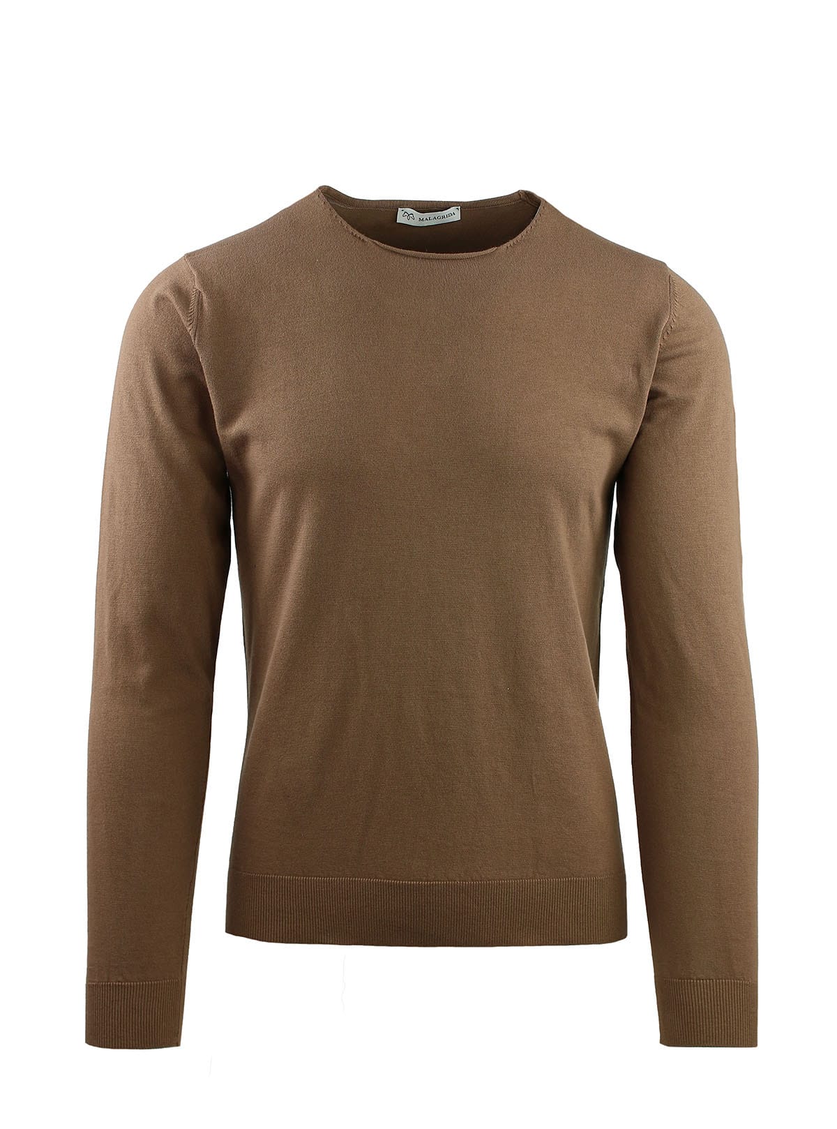 CREW NECK LONG SLEEVE WITH DROPPED COLLAR IN CREPE COTTON